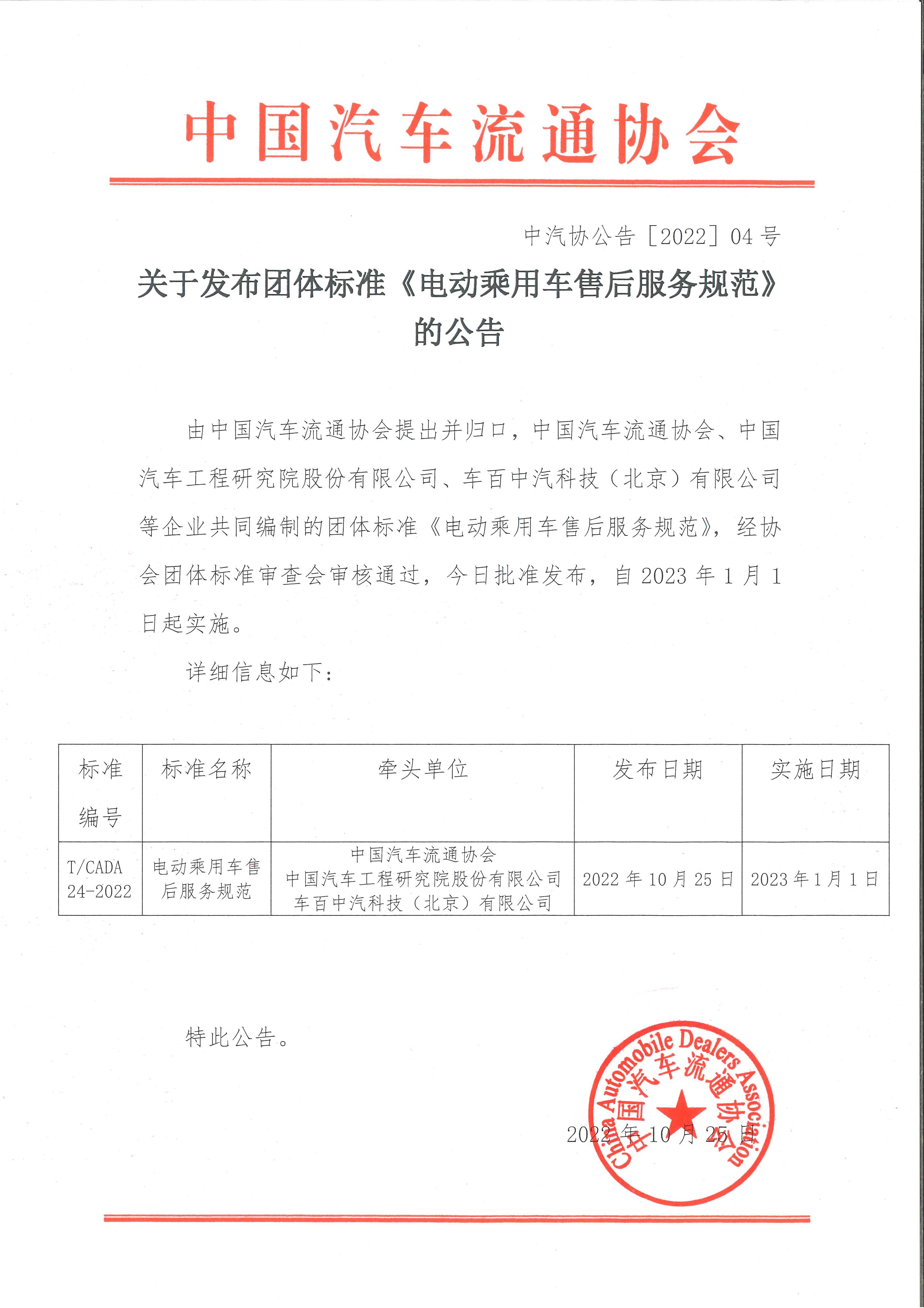 關于發布團體標準《電動乘用車售后服務規范》的公告.jpg